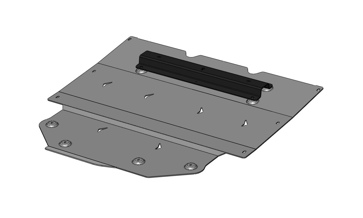 51.02ABC Защита картера двигателя и КПП GAC GS3 2024 Алюминий 4 мм