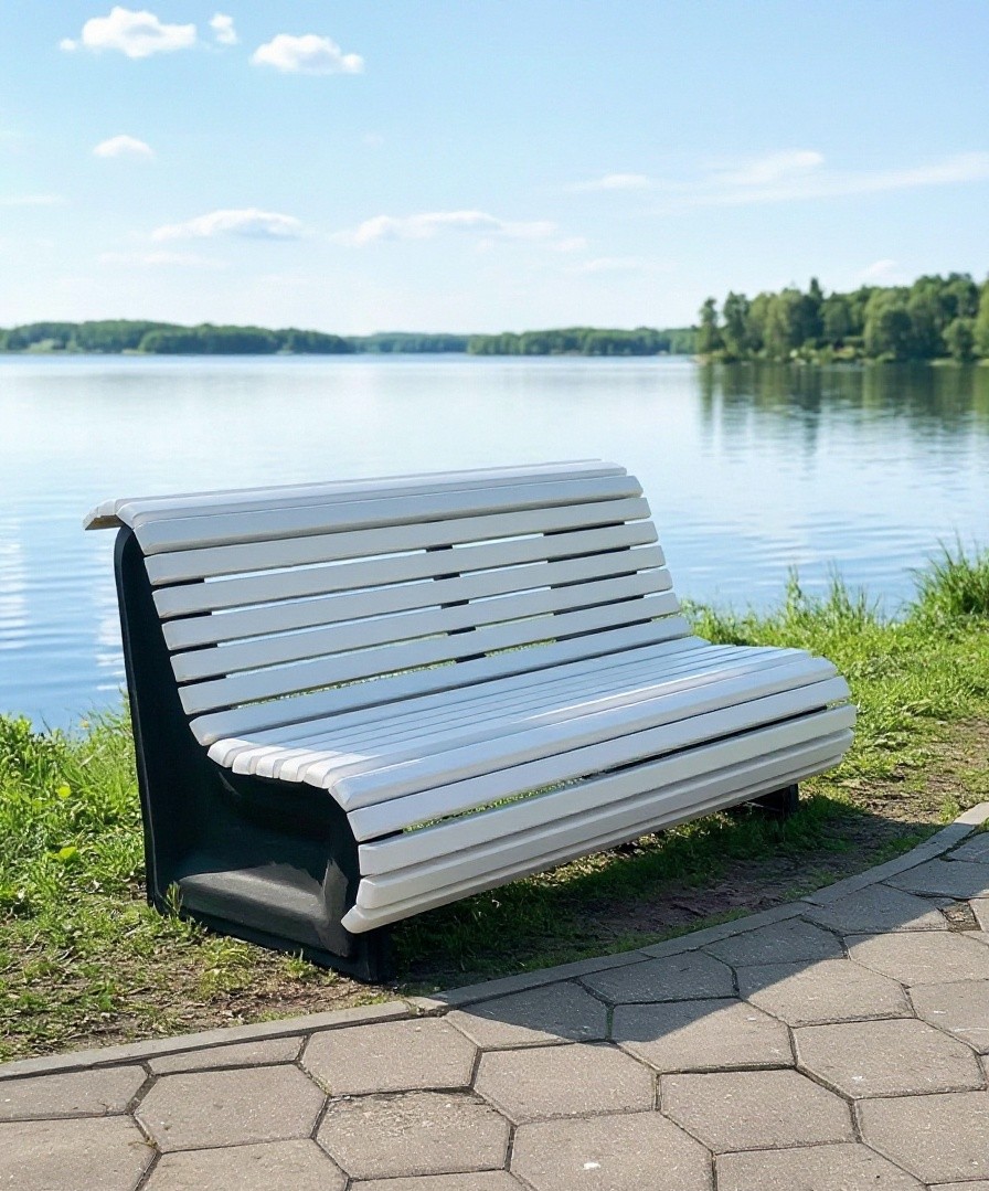 ABC.BENCH.01W Композитная скамейка Стандарт, белая 1.8м АВС-Дизайн