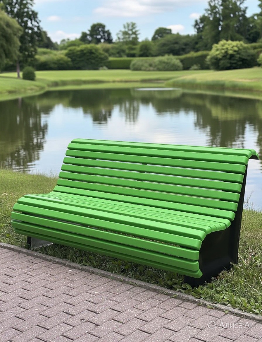 ABC.BENCH.01G Композитная скамейка Стандарт, зеленая 1.8м АВС-Дизайн