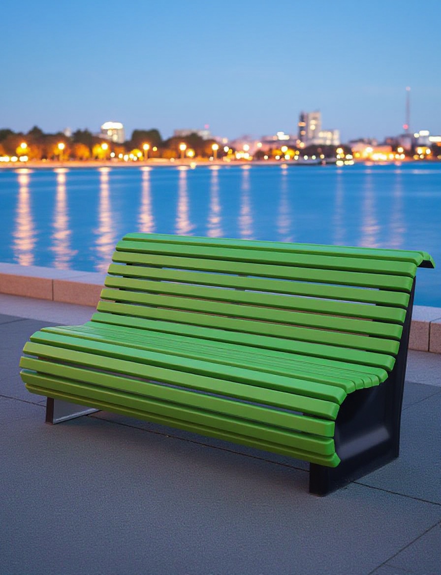 ABC.BENCH.01G Композитная скамейка Стандарт, зеленая 1.8м АВС-Дизайн