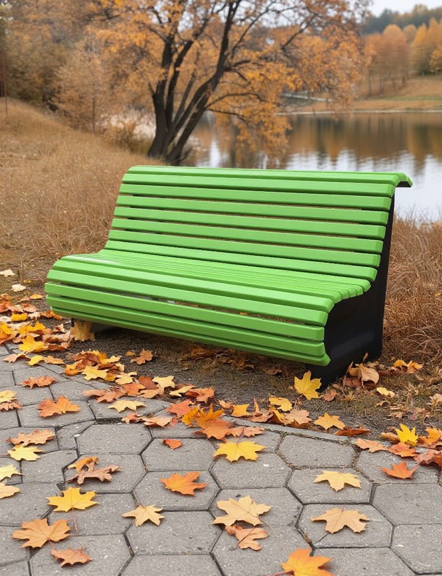 ABC.BENCH.01G Композитная скамейка Стандарт, зеленая 1.8м АВС-Дизайн
