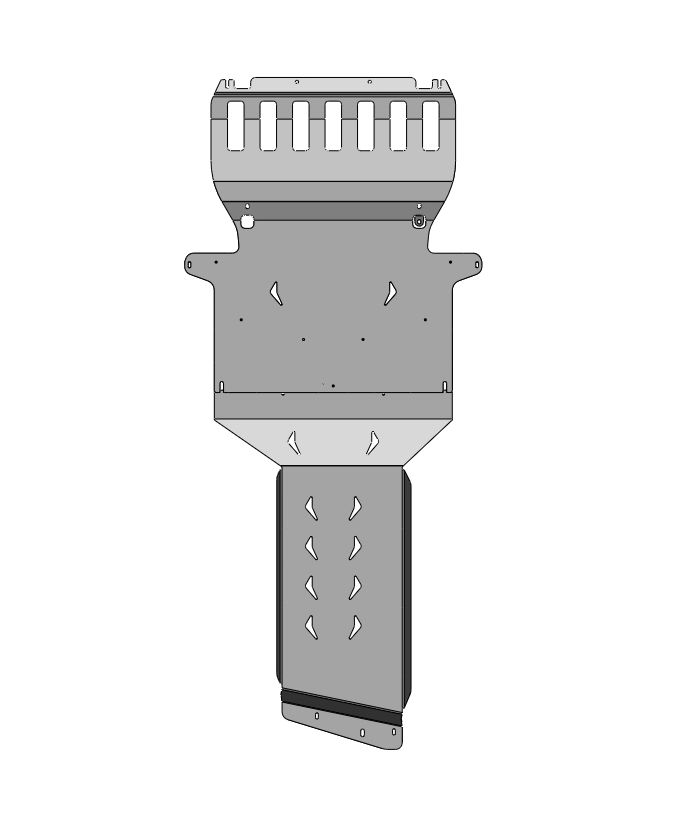 34.22ABC Защита картера ДВС и КПП BMW X3М (2019-) из 2-х частей  (Алюминий 4мм)