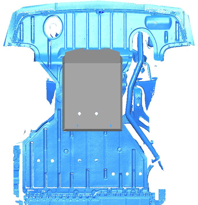 49.08ABC Защита заднего электродвигателя Voyah Free 2022-, гибрид (Алюминий 4мм)