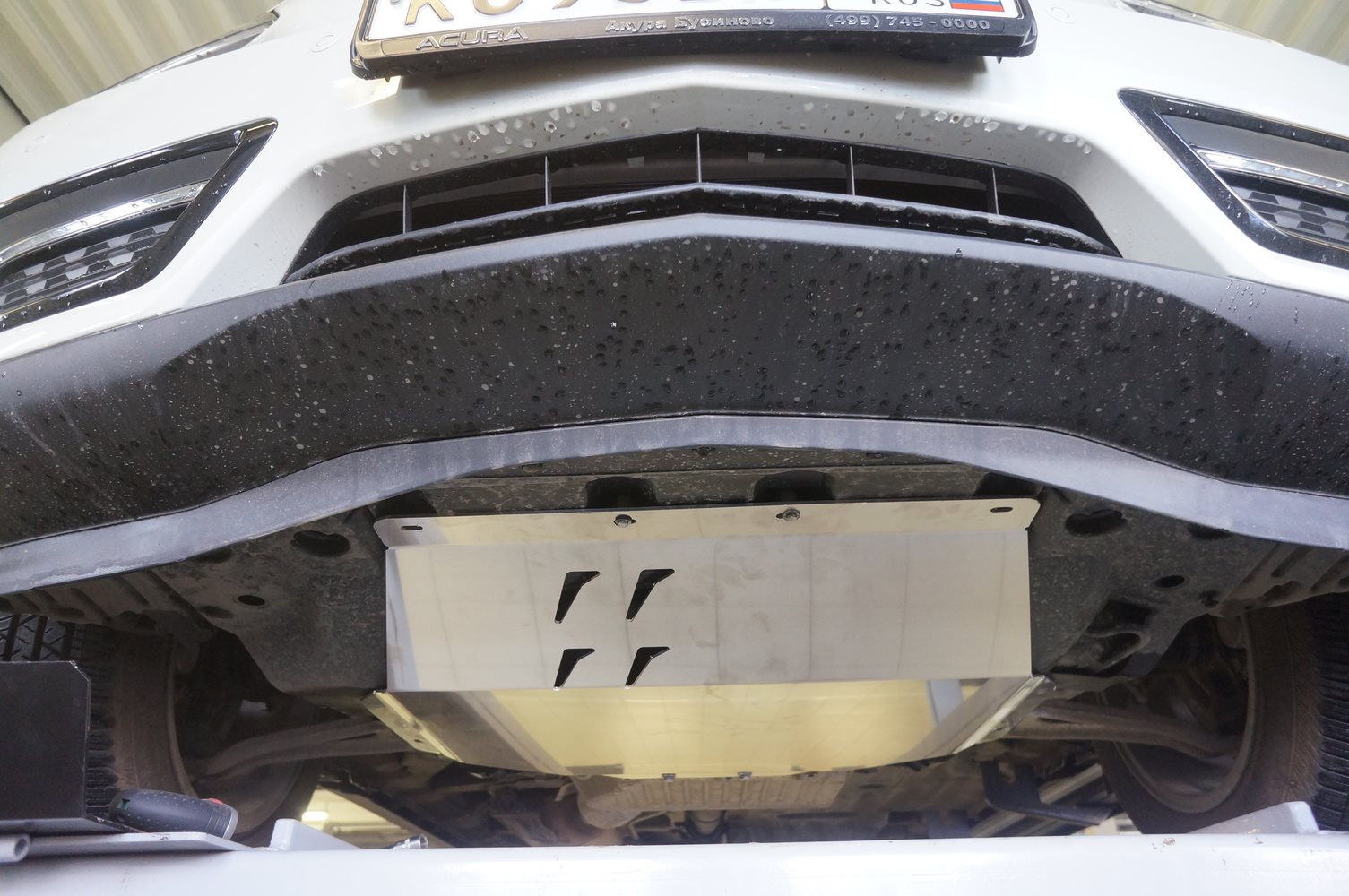 09.29ABC Защита днища Acura MDX14 V-3,5 АКПП (2014-) из 4 частей (Алюминий 4 мм)