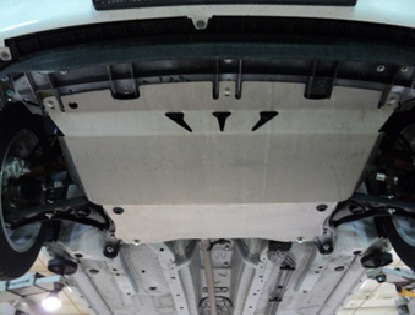 17.01ABC Защита картера двигателя и кпп Peugeot (Пежо)107 V-все (2005-2014)  (Алюминий 4 мм)