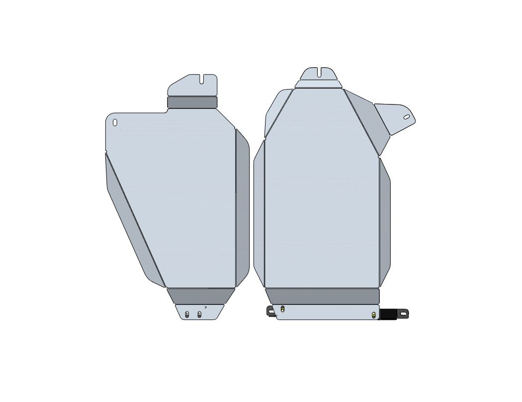 04.29ABC Защита топливного бака JEEP Renegade,V-все,КПП-все (2014-) 2 части (Алюминий 4 мм)