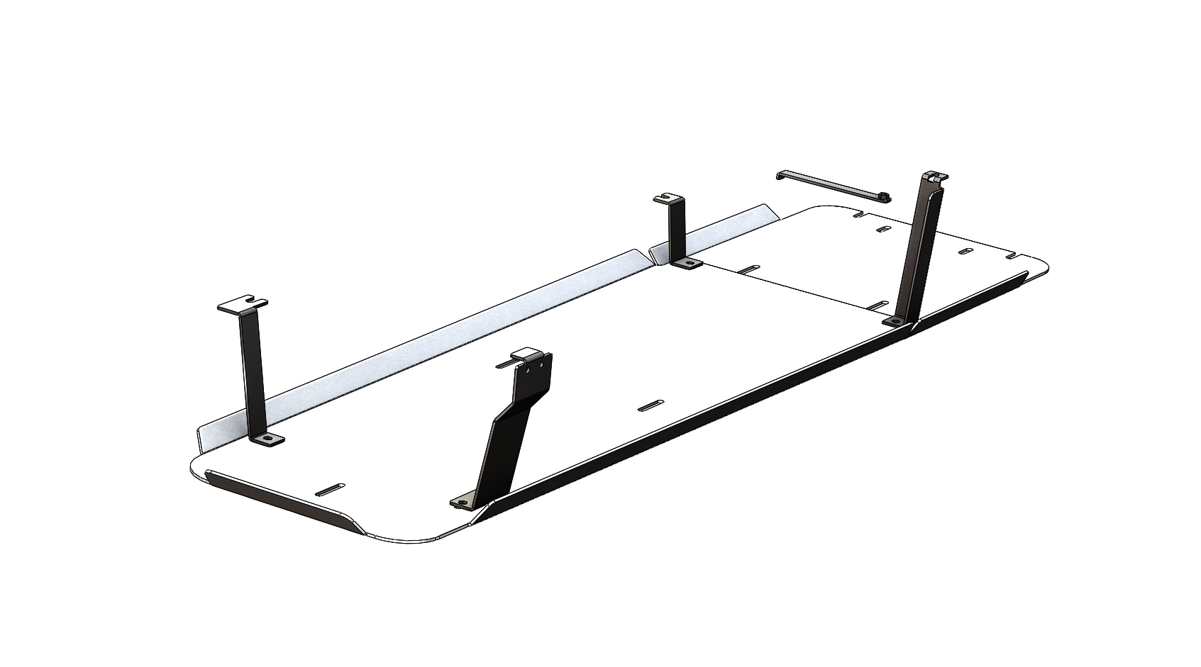 04.37ABC Защита бака Cadillac Escalade ESV (2017-), удлиненная версия, 2 части (Алюминий 4 мм)