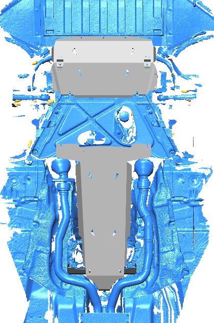 04.48ABC Защита картера и КПП CADILLAC CT6 (2018-) (2 части) (Алюминий 4 мм)