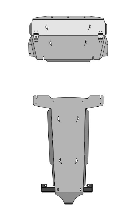 04.48ABC Защита картера и КПП CADILLAC CT6 (2018-) (2 части) (Алюминий 4 мм)