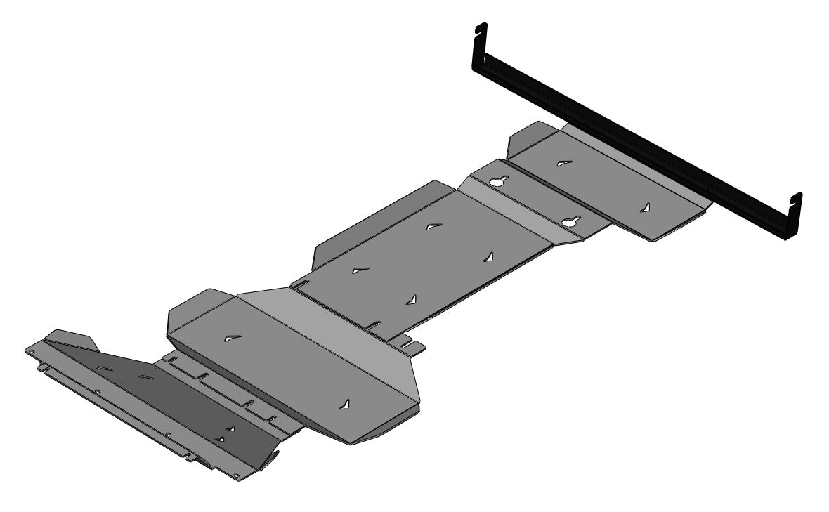 15.35ABC Защита днища NISSAN XTERRA (2023-) из 3-х частей (Алюминий 4 мм)