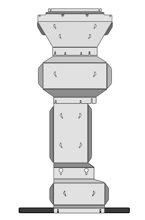 15.35ABC Защита днища NISSAN XTERRA (2023-) из 3-х частей (Алюминий 4 мм)