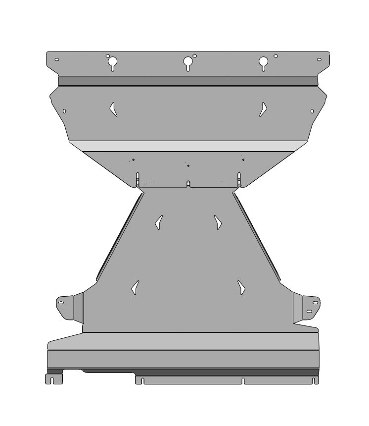 12.10ABC Защита ДВС и КПП Mazda CX60 гибрид (2022-) из 2-х частей (Алюминий 4мм)