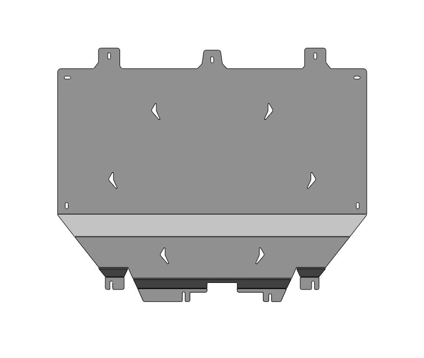 52.01ABC Защита картера двигателя и КПП DONGFENG Shine MAX (2021-) (Алюминий 4 мм)