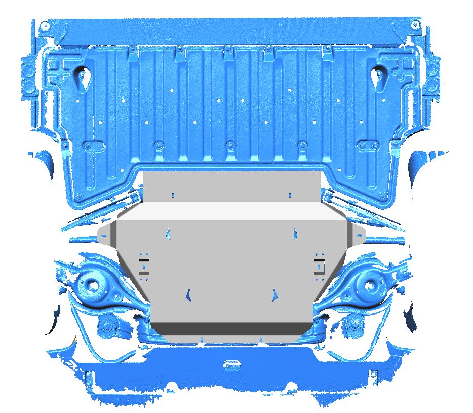 54.04ABC Защита заднего электродвигателя ZEEKR Х (2023-) (Алюминий 4 мм)