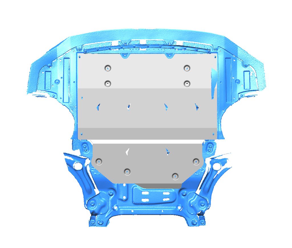 51.02ABC Защита картера двигателя и КПП GAC GS3 (2024-) (Алюминий 4 мм)