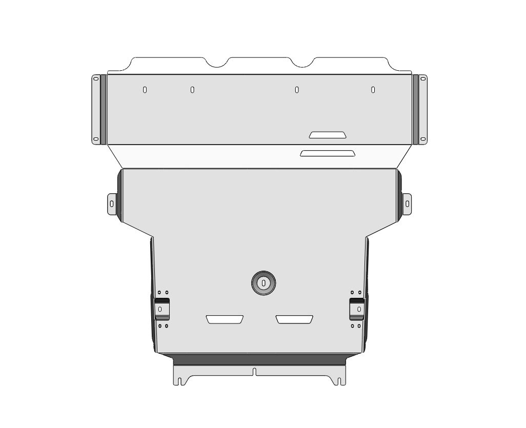 56.05ABC Защита картера двигателя и КПП HONGQI HS3 (2023-) (Алюминий 4 мм)