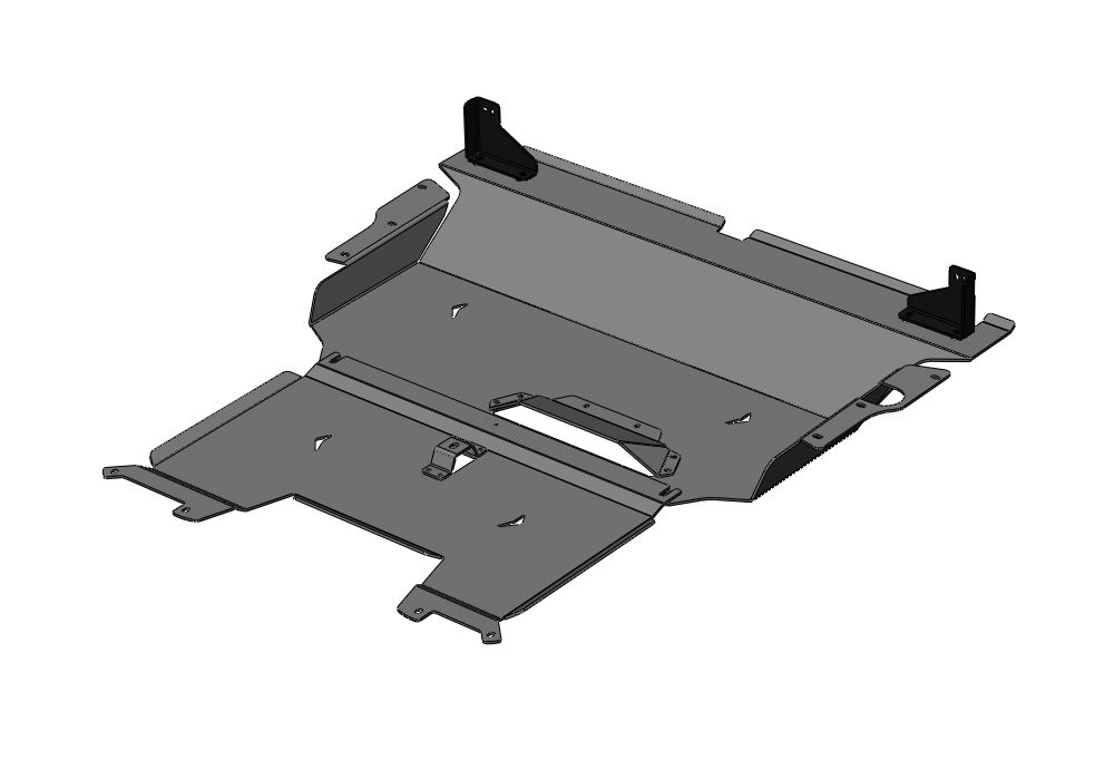 02.18ABC Защита ДВС и КПП Audi Q6 (2022-) из 2-х частей (Алюминий 4 мм)
