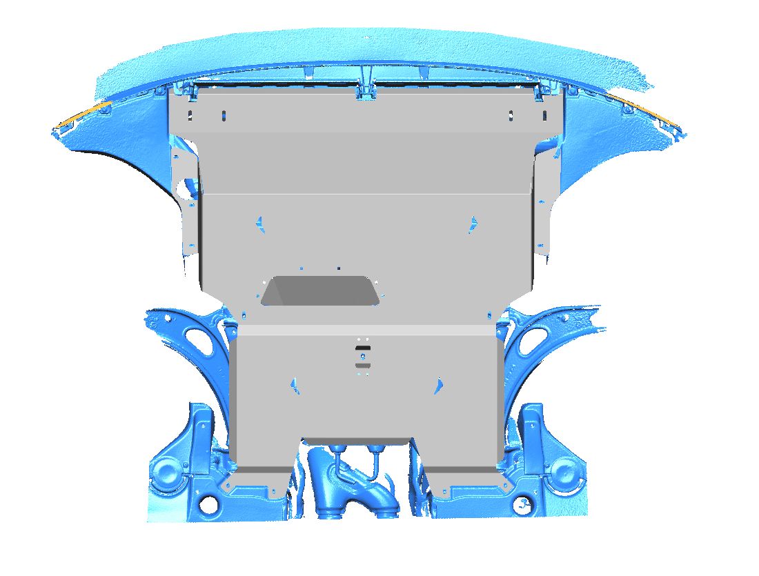 02.18ABC Защита ДВС и КПП Audi Q6 (2022-) из 2-х частей (Алюминий 4 мм)