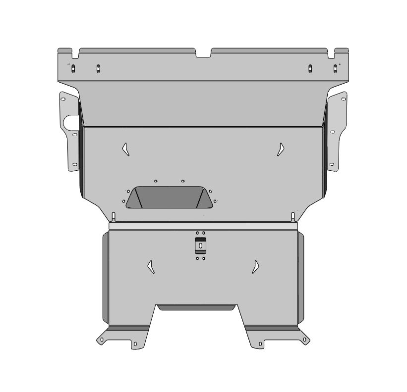 02.18ABC Защита ДВС и КПП Audi Q6 (2022-) из 2-х частей (Алюминий 4 мм)