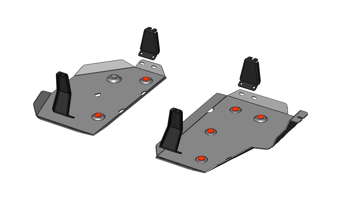 14.35ABC Защита топливного бака Mitsubishi Delica (2018-) из 2-х частей (Алюминий 4 мм)