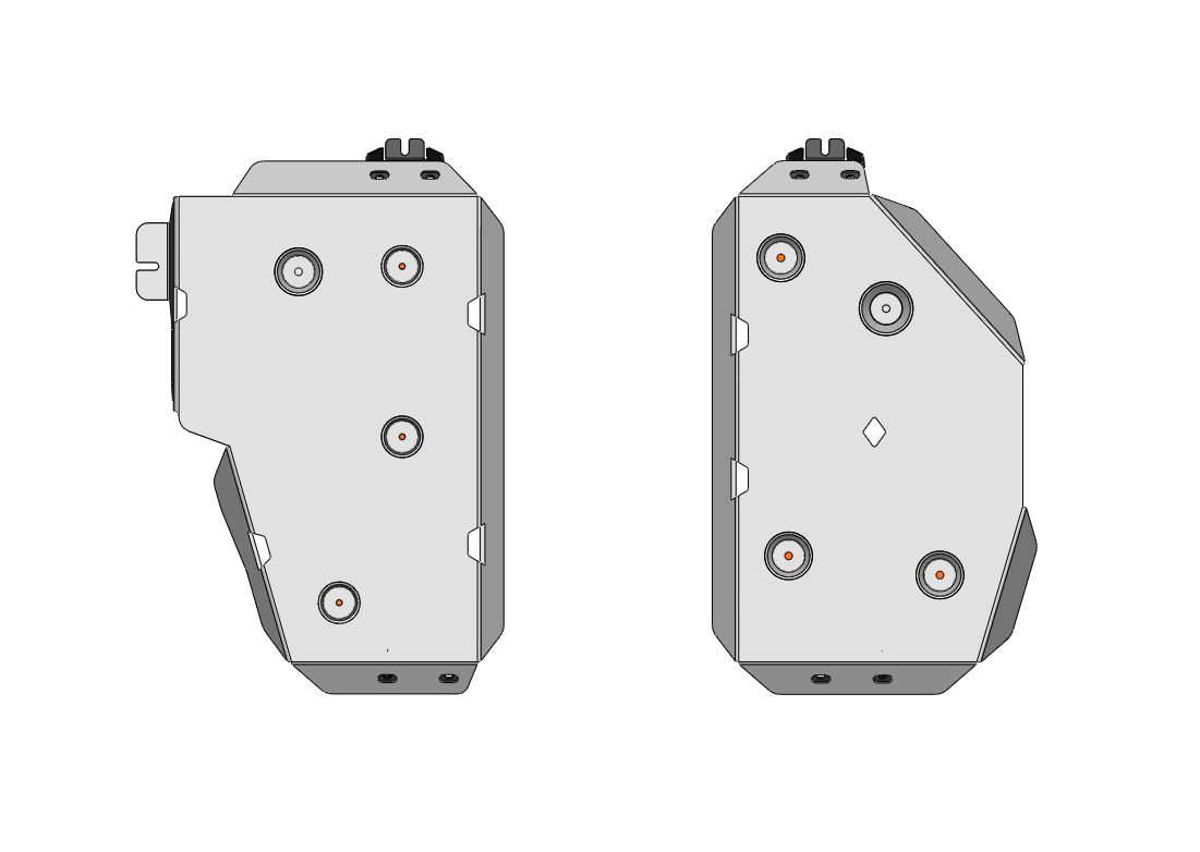 14.35ABC Защита топливного бака Mitsubishi Delica (2018-) из 2-х частей (Алюминий 4 мм)
