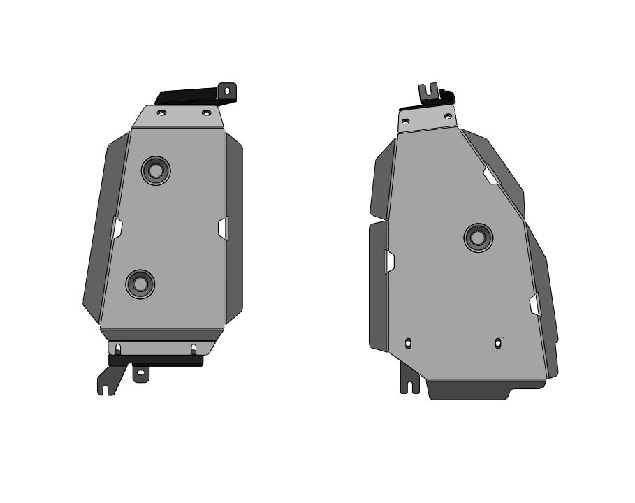 51.05ABC Защита топливного бака GAC GS4 max (2025-) из 2-х частей (Алюминий 4 мм)