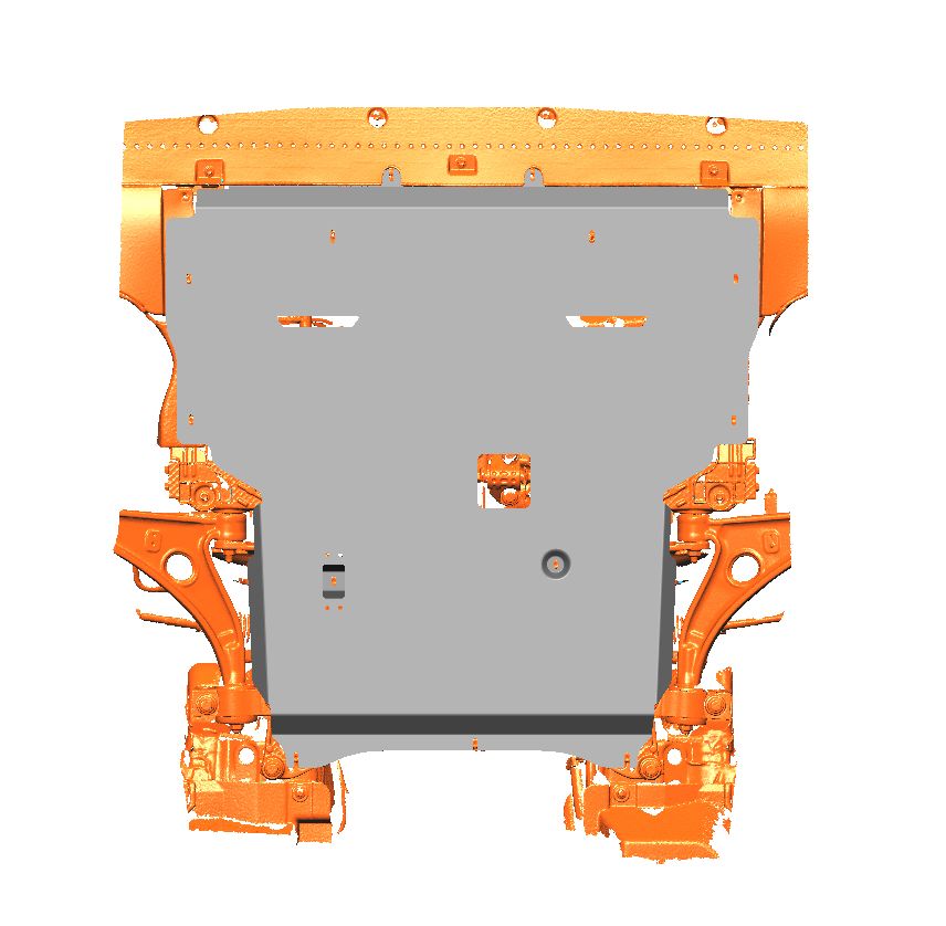 56.07ABC Защита картера двигателя и КПП HONGQI HS7 (2024-) (Алюминий 4мм)