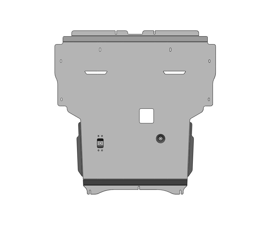 56.07ABC Защита картера двигателя и КПП HONGQI HS7 (2024-) (Алюминий 4мм)