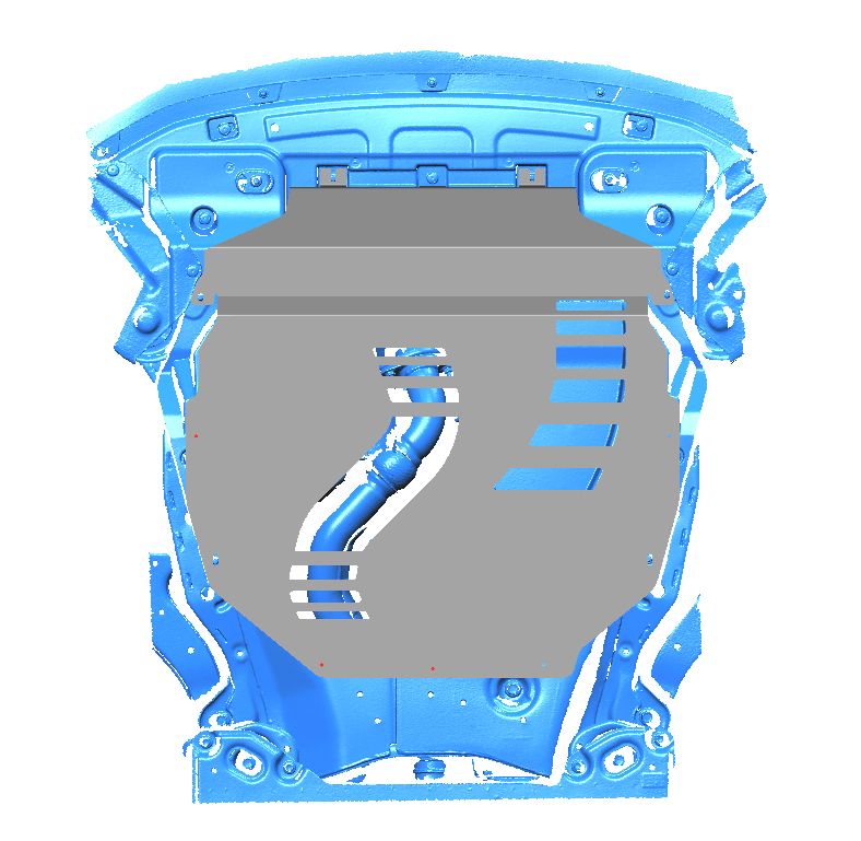 48.06ABC Защита картера ДВС и КПП CHANGAN UNI-K , (2020-) (Алюминий 4мм)