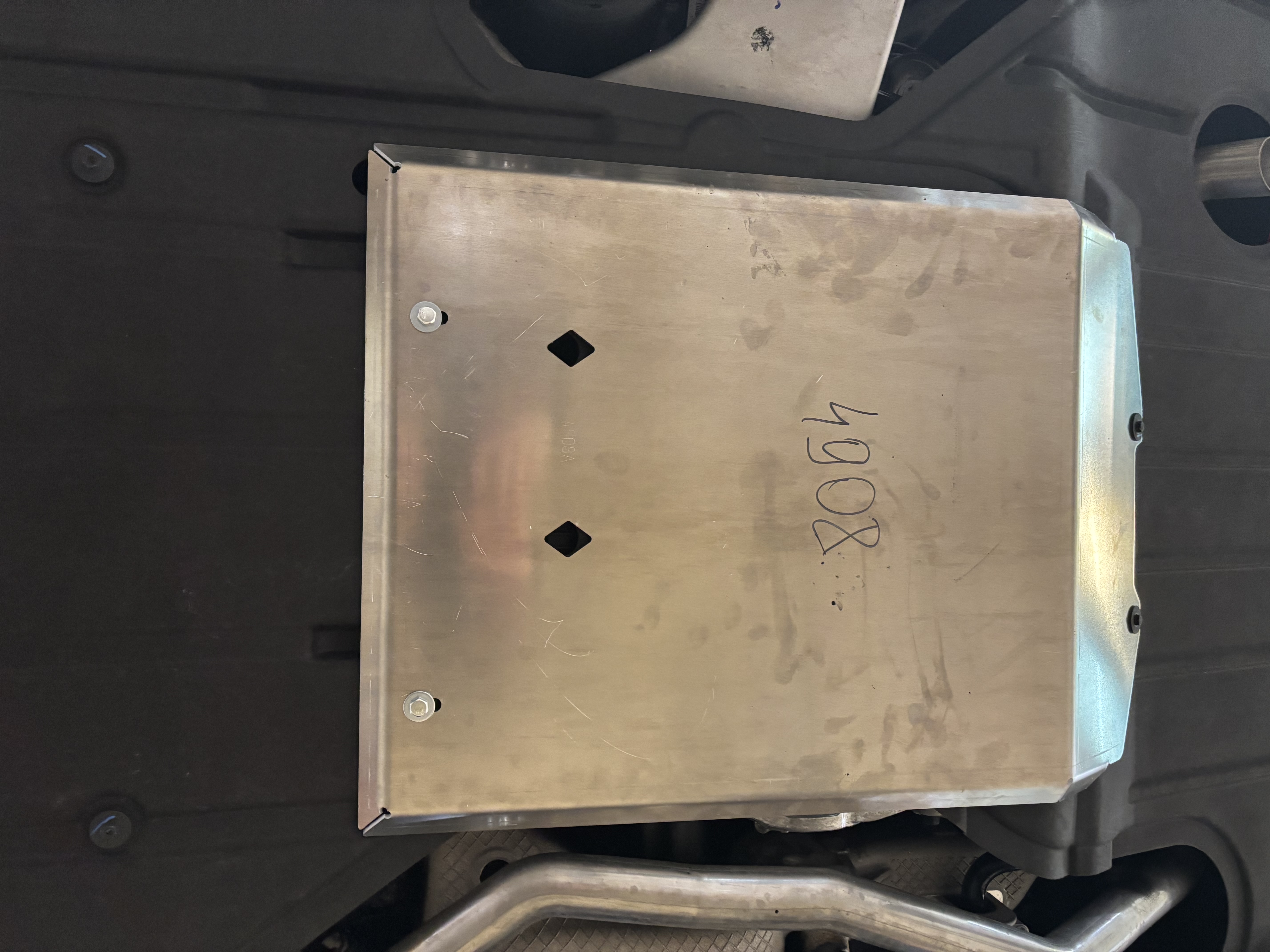 49.08ABC Защита заднего электродвигателя Voyah Free 2022-, гибрид (Алюминий 4мм)