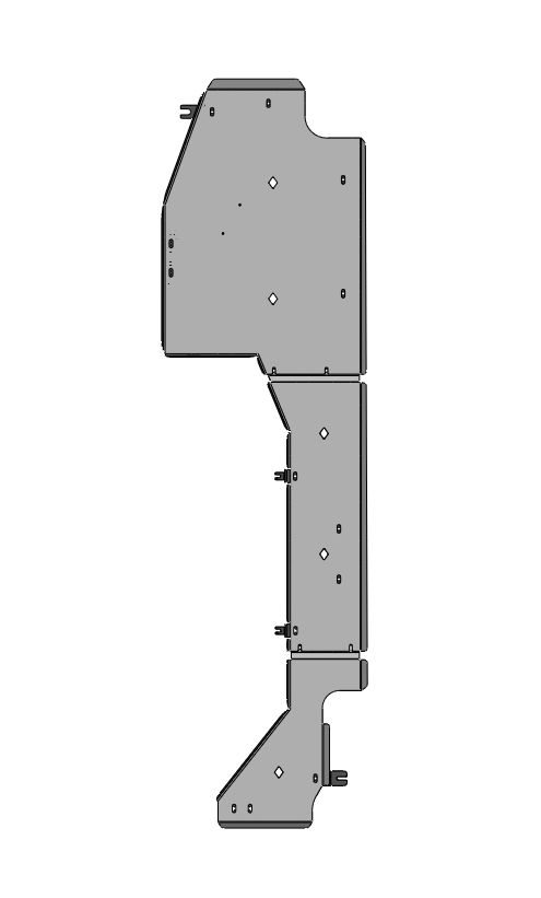 13.10ABC Защита трубок Mercedes-Benz V-Class 2WD 2014- (из 3-х частей) (Алюминий 4мм)